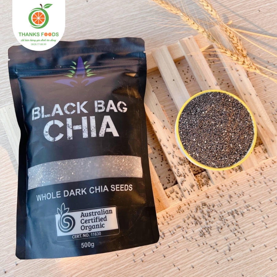 Hạt Chia Đen Úc 2 Hạt Chia Úc Black Bag Chia 500g