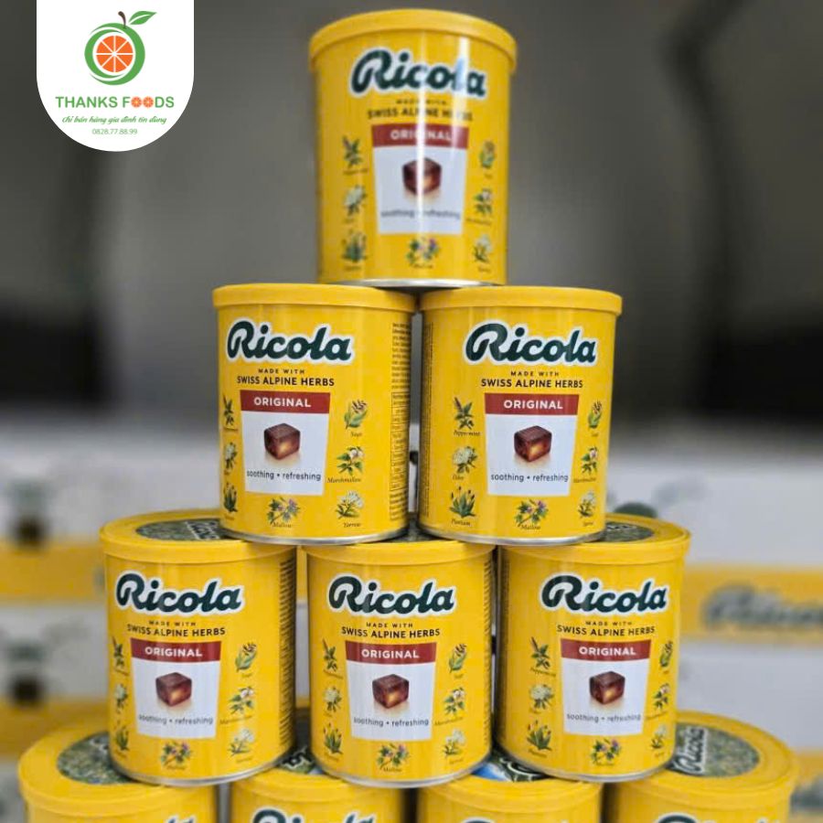 Kẹo Ngậm Ho Thảo Mộc Ricola Swiss Alpine Herbs 2 Kẹo ngậm ho Ricola Thụy Sĩ