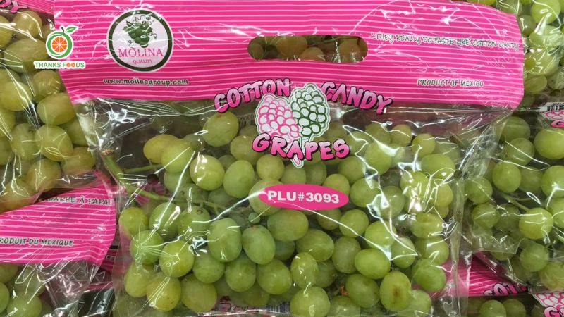 Top các loại nho Mỹ nhập khẩu ngon thường gặp 8 nho xanh Cotton Candy nhập từ USA